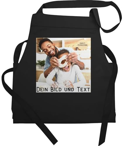 Geschenk mit Namen personalisiert by Shirtracer - Schürze - Erwachsene - Dein Bild Foto Text Geschenk