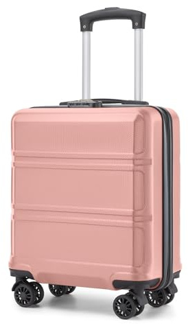KONO Koffer Trolley Reisekoffer aus ABS+PC – Leichter Hartschalenkoffer mit 4 Zwillingsrollen und TSA-Schloss, Stabiler Rollkoffer für Flugreisen, Business und Familienurlaub (Rosegold,45x36x20)