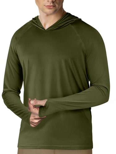 2 Pack Mens UPF 50+ Long Sleeve Hoodie Rashguard Fishing Outdoor Running Sun UV Shirt Quick Dry