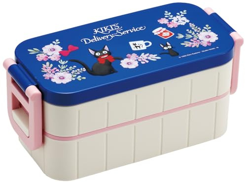 Skater YZW3AG-A Lunch Box, 20.3 fl oz (600 ml), Antibacterial, 2-Tier, Women's, Kiki's Delivery Service, French Ghibli, Made in Japan