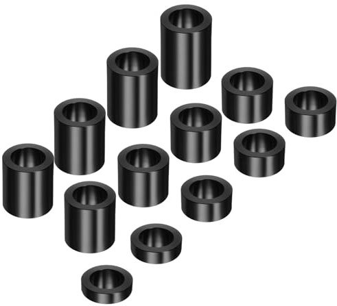sourcing map 13pcs Axle Reducer Spacer Set 1-1/4 Wheel Spacer for 3/4 Axle Reducing Bushing Arbor Adapters for Motorcycle, Grinding Wheels (Black, CNC Aluminum)
