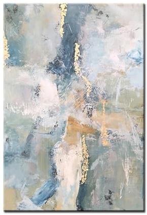 HOLEILUCK Cuadros de lámina dorada, pintura al óleo abstracta moderna sobre lienzo, arte de pared para sala de estar, decoración del hogar, pinturas de 70 x 135 cm, sin marco