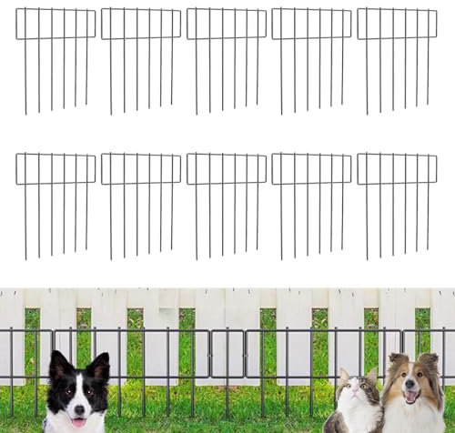 Lot de 10 barrières de jardin en acier inoxydable pour animaux de