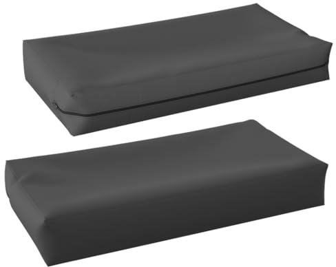 Cozomiz Bezüge für Palettenkissen Outdoor Wasserdicht Sofakissen Kissenhülle Kissenbezug Wasserfest Sitzkissen Dekorativ Ersatzbezug für Sitzteil Ersatzkissenbezug 60x55x10cm 2 Stück Dunkel Grau
