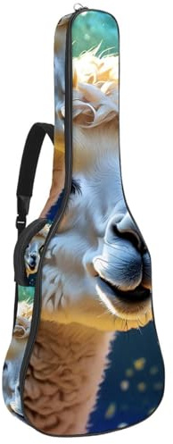 Schöner Koffer für 40/41/42 Zoll Akustikgitarre mit Zubehörfach, wasserdichte Gigbag mit Schutzschicht, Lovely Alpacas schwimmt unter Wasser, Mehrfarbig Nr. 08, 42.9x16.9x4.7 in, Gitarrentasche