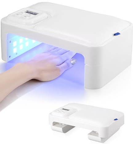 Zounin 180W UV LED Lampe für Gelnägel faltbar, Tragbares Nagellampe Professionelle Schnell Nageltrockner mit 4 Timer, Nageltrockner Lampe mit Sensor LCD Display für Gelnägel, Geeignet für alle Gel