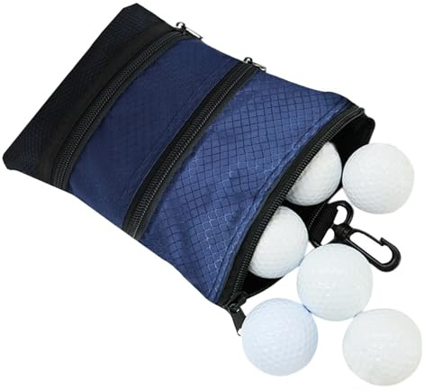 Raxove Golf Tee väska med flera fickor – golfförvaring dragkedja handväska | bärbar golfboll väska påse, golfboll väska påse för tennisbollar, golf och dusch, sporttillbehör