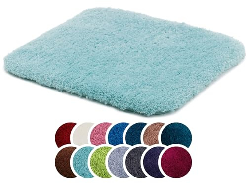 liebling Superior Badteppich mit Anti-Rutsch-Beschichtung, 100% Polyester (Mikrofaser), 50 x 45 cm, 30 Grad waschbar, Fußbodenheizung geeignet, Farbe: Mint