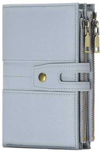 GAEKEAO Geldbörse Damen Kleine, Geldbeutel Damen RFID Schutz Portemonnaie Große Kapazität Doppel Reißverschluss Portmonee Kreditkartenetui Wallet