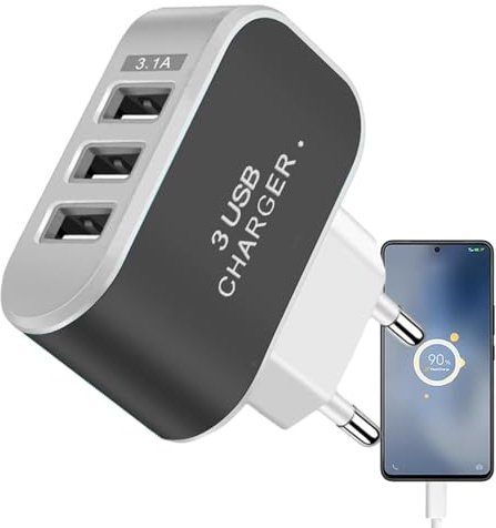 Blocco di ricarica USB multipla, caricatore USB Cube, presa di ricarica USB luminosa 3, presa USB intelligente luminosa per smartphone, casa