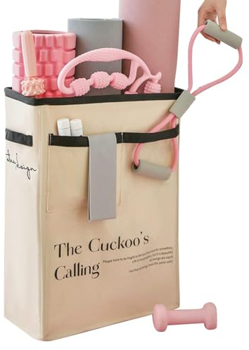 Organizer per Attrezzi da Yoga e Palestra | Cestino per Tappetini, Rulli in Schiuma, Cinghie e Fasce di Resistenza