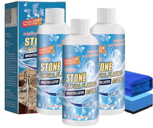 Nimedala Stone Crystal Plating Agent, 100 ml/3.38 fl oz Stone Cleaner, Stone Stain Remover for Marble, Tile, Granite, Kitchen Cooktops (3Pcs)