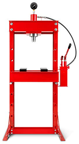 EBERTH hydraulisk press verkstadspress 30T press hydraulisk med tryckmätare, 8-positions justerbar, arbetshöjd 1070 mm, arbetsbredd 600 mm, totalhöjd 1720 mm, 2 stödbackar, hydraulcylinder