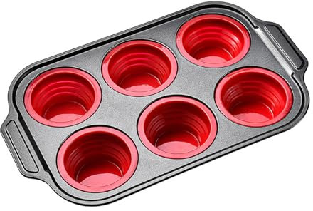 QVK Stampo per muffin gigante, per cottura a vapore, extra profondo, antiaderente, facile da pulire, robusto, materiali di grado professionale