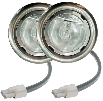 ruehalf 2-Piece 20W Halogen G4 Light Bulb Cabinet Light 2 Inches Hole 50mm Under Cabinet Light Range Hood Bulb Smoke Extractor Light