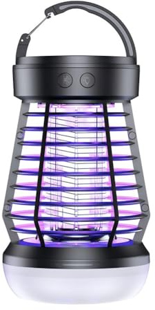 Lámpara Antimosquitos 2 en 1 Mata Mosquitos Eléctrico + Linterna UV Impermeable Recargable, Ideal para Acampar al Aire Libre, Seguro, No Tóxico, Fácil de Usar con Carga USB, Hogar, Jard