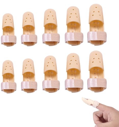 vcsjw Lot de 10 protège-doigts - Attelle de doigt - Extension de doigt - Goupille d'extension de doigt - Support de doigt multi-usage - Attelle en plastique - Pour immobilisation de la cheville