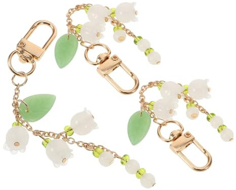 BESTonZON 3stücke Blumen Schlüsselanhänger Damen Leichter Und Haltbarer Acryl Anhänger Mit Blütenblatt Design Vielseitig Für Autoschlüssel Geldbörse Und Taschen Stilvolles Accessoire Für All
