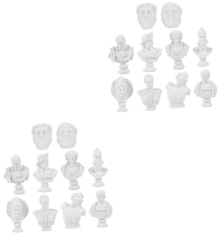 Gadpiparty 2 Set Di Immagine Del Gesso Decorazione Della Statua Di Vernice Antico Mini Artigianato Statua in Gesso Ornamento Di Figurina Greca Scultura Malta Bianca 10 Pezzi*2