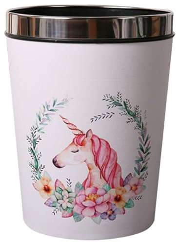HYTROVE 12l Unicorn Trash Can Plastic Waste Bin for Children's Room Living Room Home Use Decorative Cartoon Garbage Container