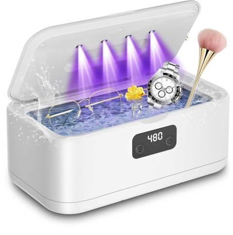 yorraka Ultraschallreinigungsgerät Brille Zahnschiene Schmuck - 800ML 49000Hz UV Ultraschall Reinigungsgerät - 5 Timer Modi Brillen Ultraschallreiniger für Zähne Ultrasonic Jewelry Cleaner