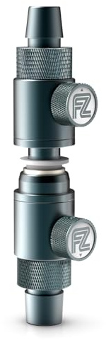 FZONE Aquarium Quick Release, Aluminum Alloy Double Tap Connector with Built-in Ball Valve for Canister Filters (16mm for 5/8''ID tubing)