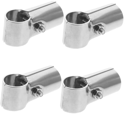 SAFIGLE 4pcs Stainless Steel Fence Clamp Panel Clamps Chain Link Fence Pole Connector Bracket for Woodworking Handrails Shelves and Greenhouse Assembly End Rail Fixing