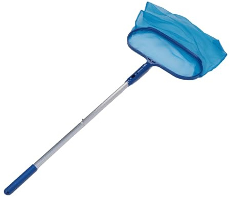 Agatige Kit de Nettoyage de Piscine, Filet d'écumoire à Feuilles de Piscine à Mailles Fines, kit d'entretien de Piscine à 4 poteaux télescopiques pour Murs de Fond de Piscine