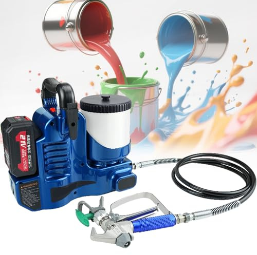 High-Pressure Airless Paint Sprayer,500W Emulsion Paint Sprayer,15MPa Max Pressure,Compatible with Latex,Water-Based Paint,House & Deck Spraying 2battery