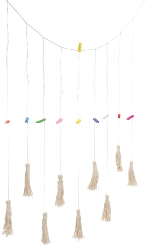 BIUDECO Corda per Appendere Foto con Clip in Cotone, Esposizione Foto Sospesa in Stile Rustico, Decorazione da Parete per Casa e Regalo, Ghirlanda Fotografica Originale per Arredamento