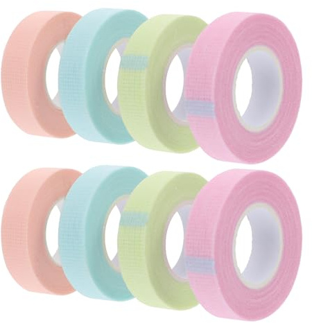 Cabilock Cinta Adhesiva para Extensiones de Pestañas No Tejida, 8 Piezas Multicolor (verde, Rosa, Morado, Azul), Flexible y Transpirable para Cuidado de Ojos y Maquillaje Color Aleatorio