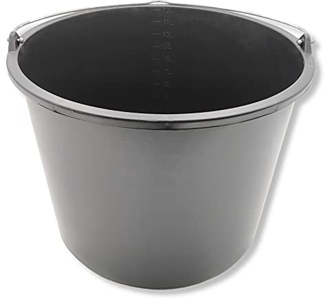 Baueimer DEWEPRO® - Mörteleimer - Putzeimer - extra stabil mit Henkel und Skalierung - 12l, 12 Liter