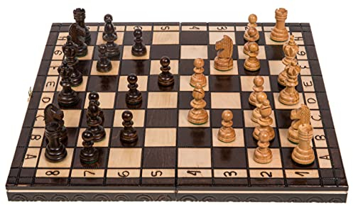 Square - Spiel aus Holz - 2-1 - Schach + Dame L - Brett - 35 x 35 cm - Schachspiel