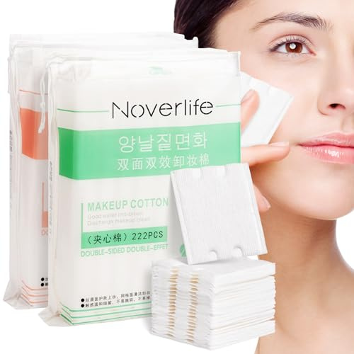 444PCS Square Cotton Pads for Face, Ultra Soft & Lint-Free & Textured, Facial Eye Makeup Remover Pads, Face Pads Cleansing Cotton Squares, Natural Premium Cotton Rounds Cosmetic Cotton Pads for Toner
