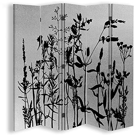 Feeby Trennwand Spanische Wand Natur Paravent 5-teilig 360 Grad Silber 180x175 cm