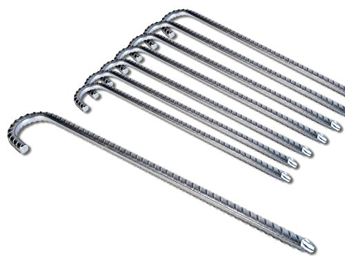 K&B Vertrieb Bodenanker XL Heringe 38cm Silber Erdnagel Erdanker Erdspieß Bauanker Nagel Zelt Zelthering 300 (8 Stück, 45cm, Ø 12mm)