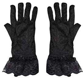 NUOBESTY Braut Spitze Handschuhe Elegant Hochzeitshandschuhe Kleiderhandschuhe Schwarze Spitze Handschuhe Damen Hochzeitskleidhandschuhe Spitzenhandschuhe Hochzeitsbedarf