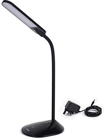 Black Gooseneck LED Desk Lamp - Modern, Sleek Table Lamp with Flexible Neck, Dimmable & Color Temperature Adjustable - Ideal for Reading, Studies, Offices - 6W, 350lm, 180x150x310mm