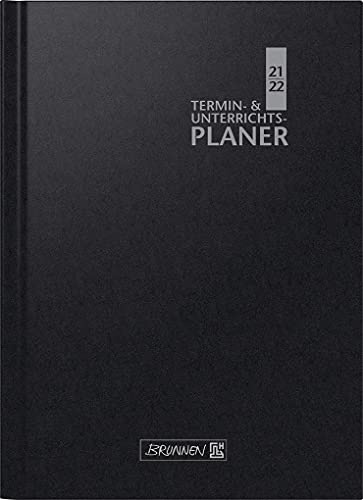 Brunnen 1075760902 Lehrerkalender/Termin- & Unterrichtsplaner (Wochenkalender) 2021/2022, 2 Seiten = 1 Woche, Überformat A4: 23 x 29,7 cm, Baladek-Einband schwarz