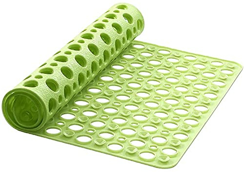 Duschmatte TPE Badewannenmatte Rechteck Badewanneneinlage mit Saugnapf rutschfest Badezimmermatte Anti Rutsch Dusche Matte Antibakteriell Duscheinlage BPA frei und Latexfrei Badematte(40x88cm,Grün)