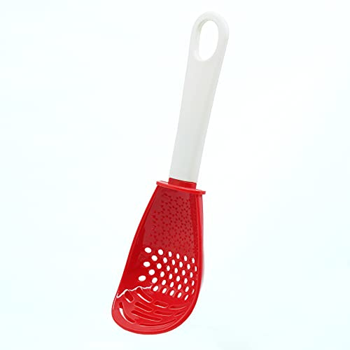 6 in 1 Multifunctional cooking gadgets, 356°F Heat Resistant kitchen gadgets, Egg Separator, Cooking, Draining, Mashing, Grating, Cooking spoon Red