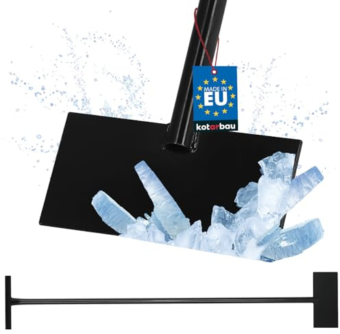KOTARBAU® Eisschaber Metall Eisstößer mit Stiel 120 cm Eeisscharre Schwarz Eishacker Eisstösser Gartengeräte Stoßscharre Bodenschaber Unkraut Schaber Unkrautschaber EIS Kratzer 90 x 200 mm