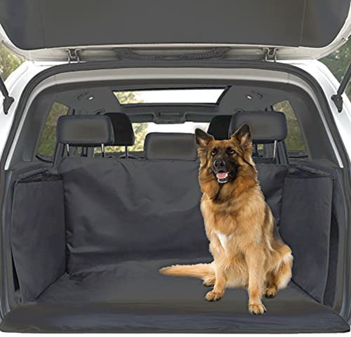 FINEVERNEK Telo Auto per Cani,Coperta Universale Protezione Bagagliaio Auto, Telo Auto per Cani Bagagliaio con Protezione Laterale, Impermeabile,Antivegetativa,Nero