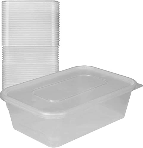 JMS we create smile - 𝐒𝐞𝐭 𝐎𝐟 𝟓𝟎 | 650ml Takeaway Food Containers – BPA-Free, Leakproof, Stackable, Reusable with Lids – Microwave & Freezer Safe