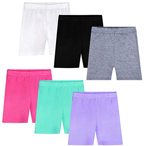Auranso Pantalones Cortos de Ciclismo para Niñas 2-10 Años,Pack de 6 Multicolor 2 6-7 años