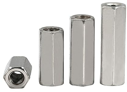 1/2/5 stücke M3 M4 M5 M6 M8 M10 M12 304 Edelstahl Hexagon Hex Verlängern Lange Stange Kupplung Mutter Stecker Joint Rohr Mutter DIN6334 (Color : 5pcs M3x6, Size : 25mm)