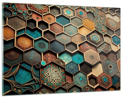 ARTTOR Quadri Moderni su Vetro 120x80 cm Stampe da Parete Astratto - 5849