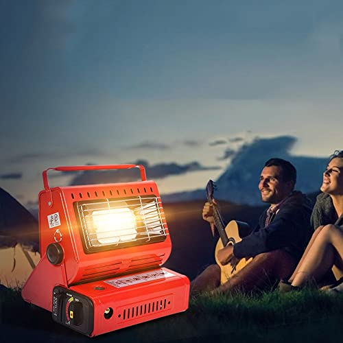 Calentador de gas portátil para camping, calentadores móviles para exteriores, calentadores de propano para uso en interiores, calentador de gas butano, estufa de camping con parrilla de segurida
