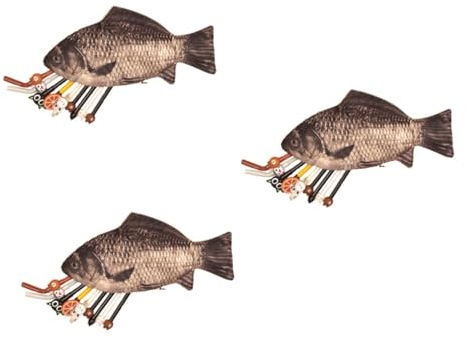 MAGICLULU 3stücke Funny Fish Pencil Case Mit Reißverschluss Kreatives Federmäppchen Fischform Einzigartiges Design Für Stifte Und Make-up Langlebiges Nylonmaterial Für Schule Und Büro