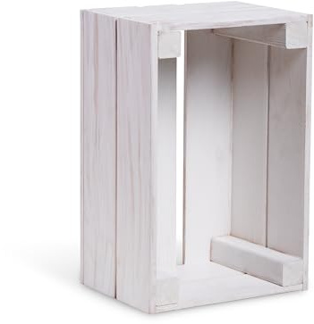 PINEEA Trälåda liten – vinlådor i trä – dekoration trälåda – fruktlåda vintage – vit låda 30 x 20 x 15